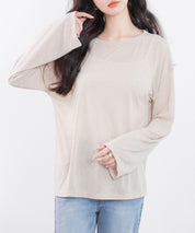 シアー生地長袖クルーネックトップスsdp0203-103-14