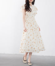 ウエストシャーリング花柄ワンピースsdp0209-102-14