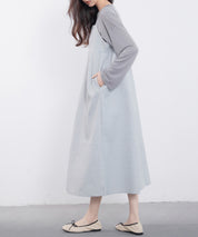 フクレジャガード素材キャミワンピースsdp0216 グレー