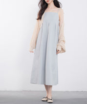 フクレジャガード素材キャミワンピースsdp0216 グレー