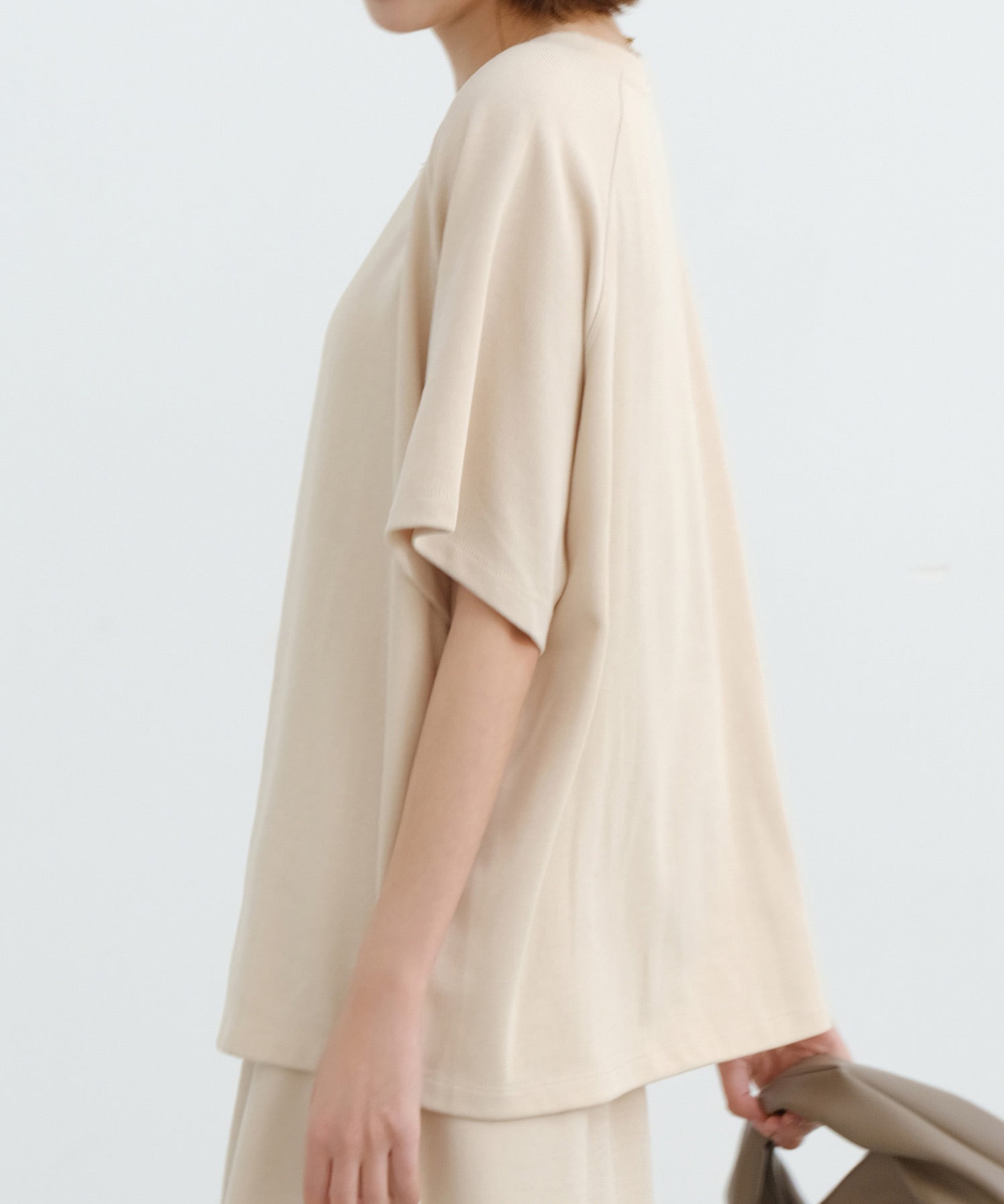 ラグランスリーブクルーネックカットソーsdp0218 ベージュ