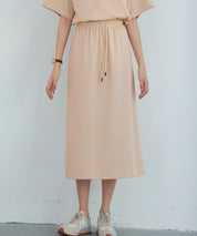 ウエストゴムミモレ丈スウェットスカートsdp0219-103-14