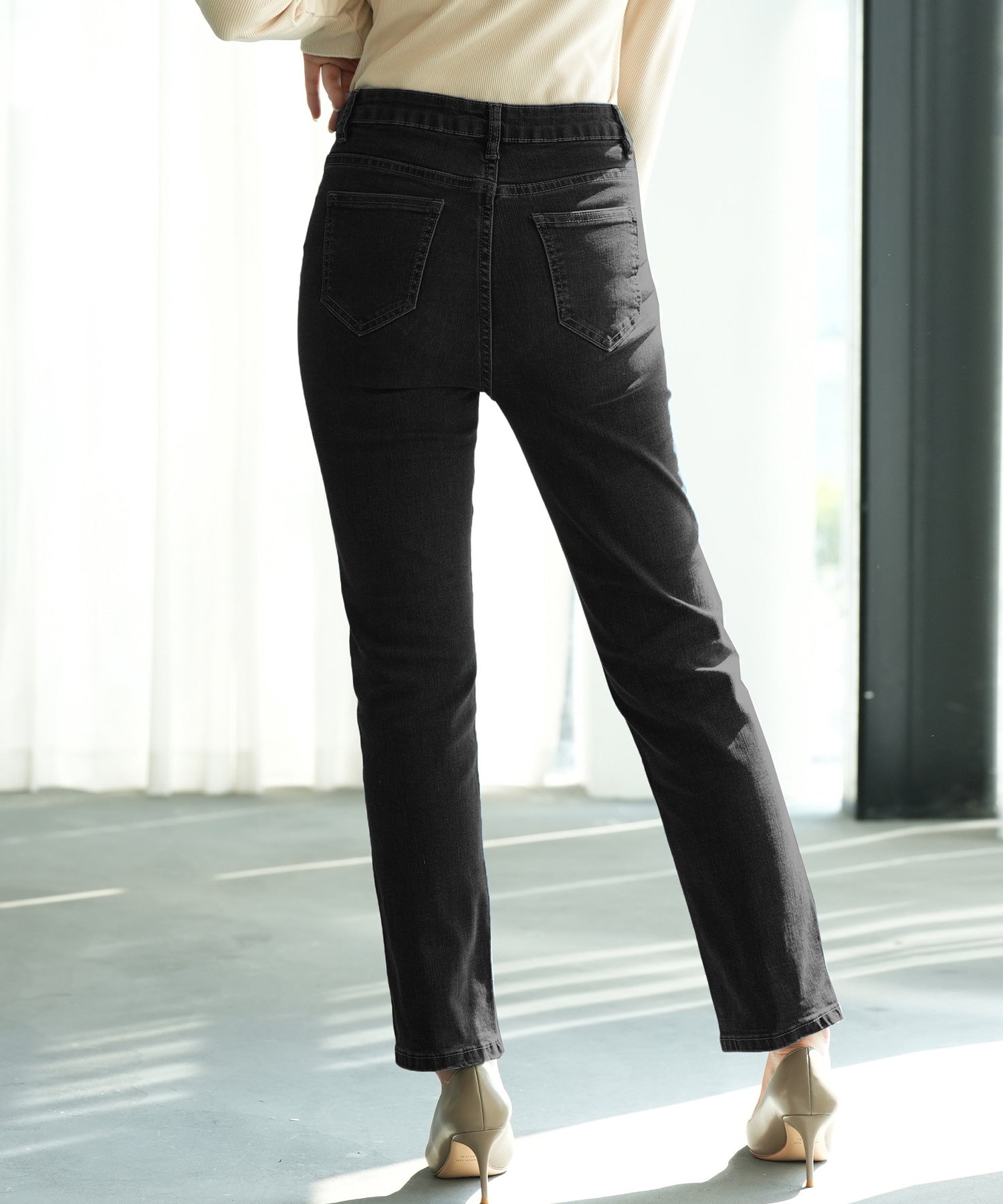 ストレッチ抜群ハイライズデニムsdpald27 ブラック