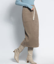 ウエストゴム裏起毛ミモレ丈スカートsdpalhj02a ベージュ