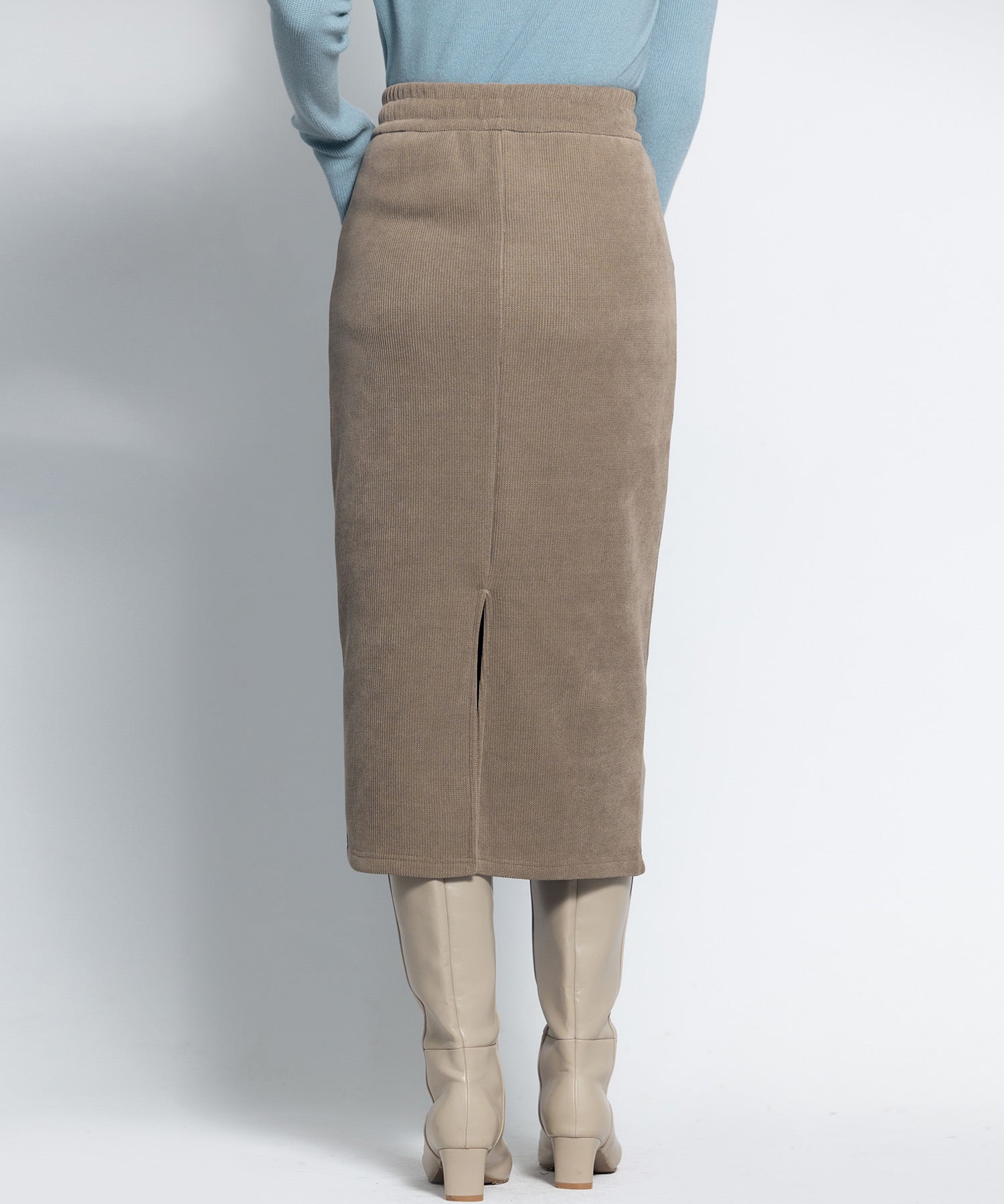 ウエストゴム裏起毛ミモレ丈スカートsdpalhj02a ベージュ