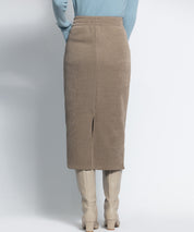 ウエストゴム裏起毛ミモレ丈スカートsdpalhj02a ベージュ