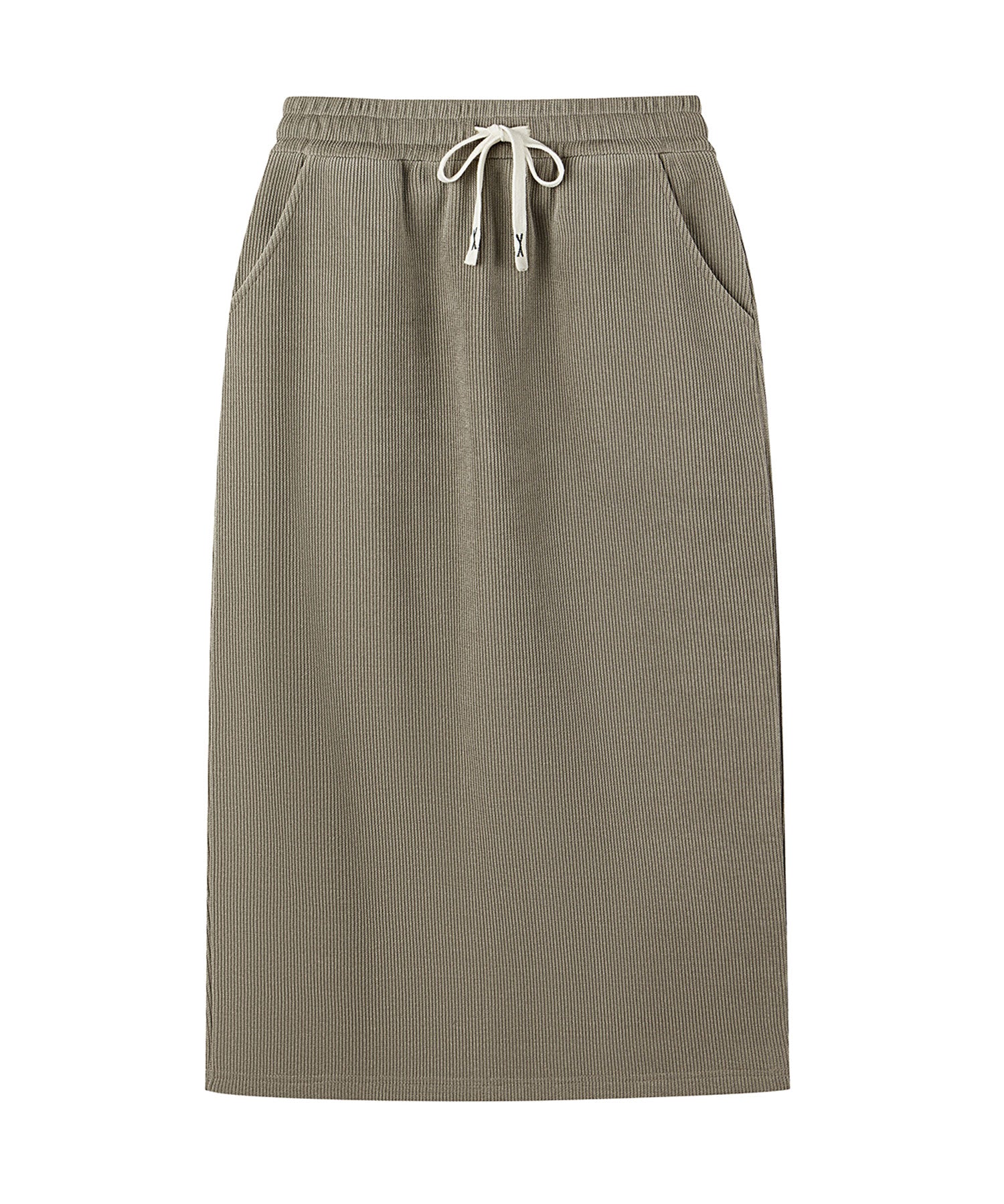 ウエストゴム裏起毛ミモレ丈スカートsdpalhj02a ベージュ