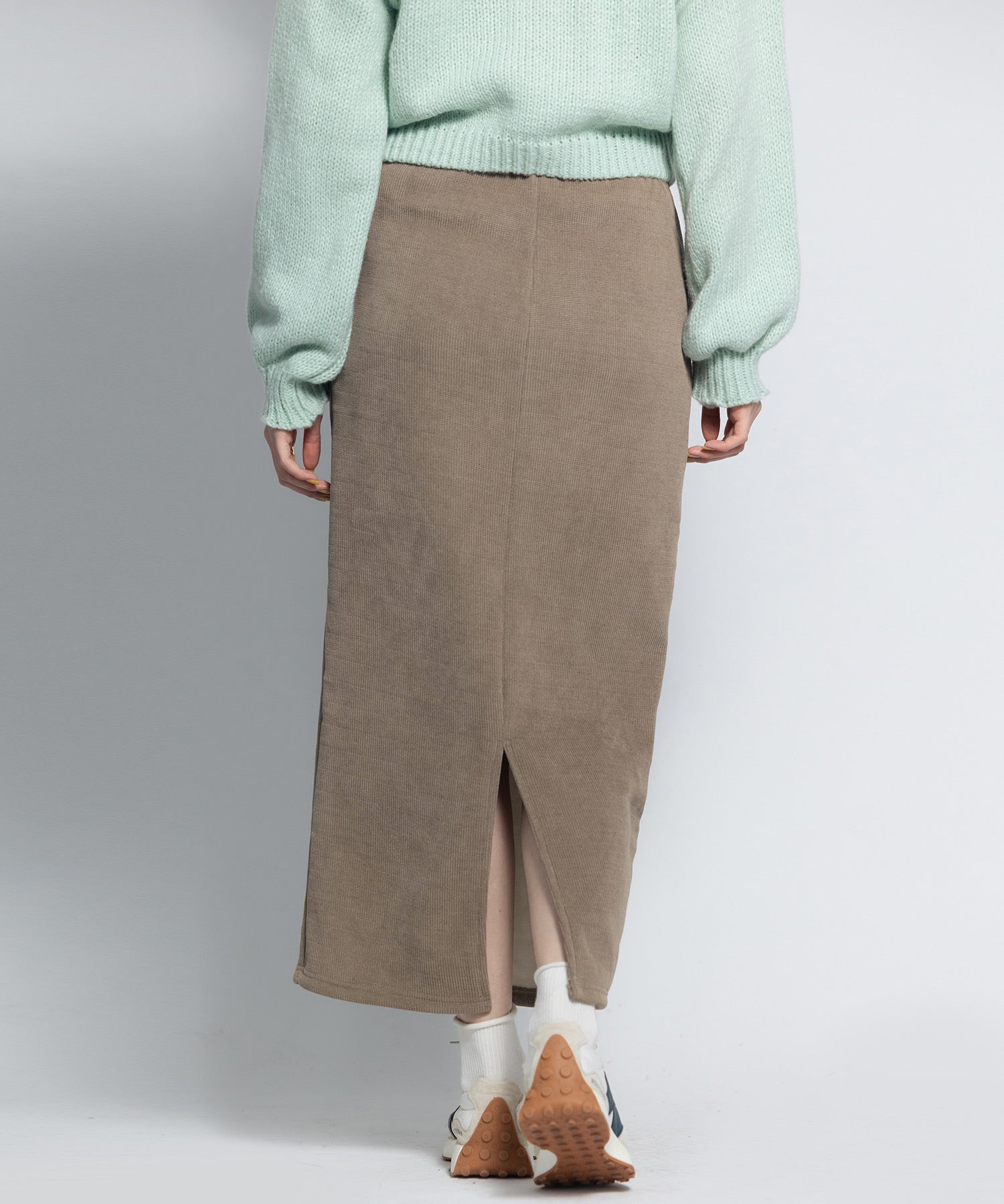 ウエストゴム裏起毛ロング丈スカートsdpalhj02b ベージュ