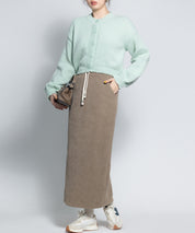 ウエストゴム裏起毛ロング丈スカートsdpalhj02b ベージュ