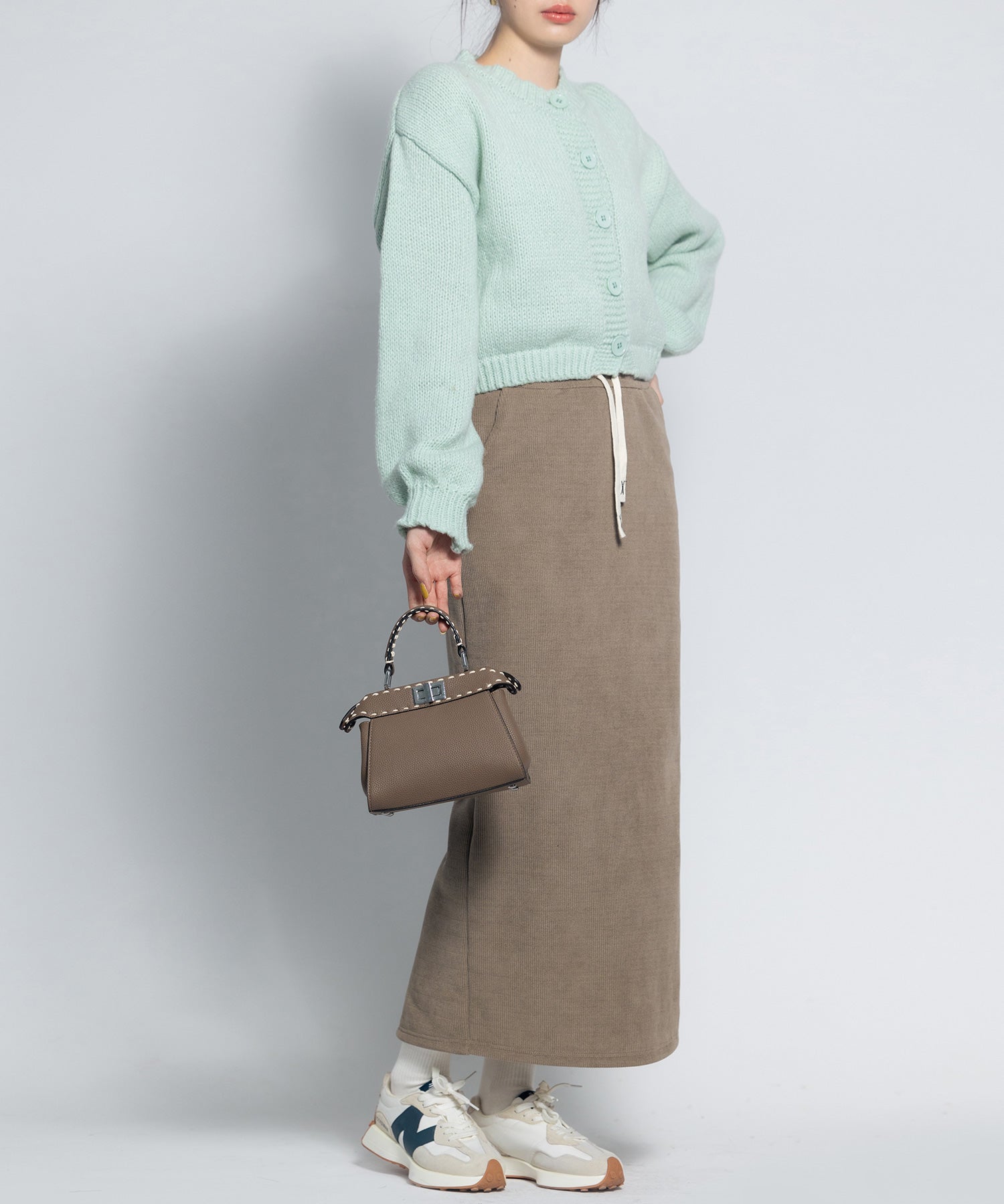 ウエストゴム裏起毛ロング丈スカートsdpalhj02b ベージュ