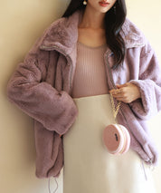 リブ編み暖か裏起毛ストレッチトップスsdpaljr001