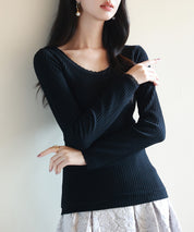 リブ編み暖か裏起毛ストレッチトップスsdpaljr001-101-8