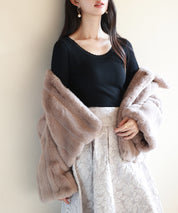 リブ編み暖か裏起毛ストレッチトップスsdpaljr001