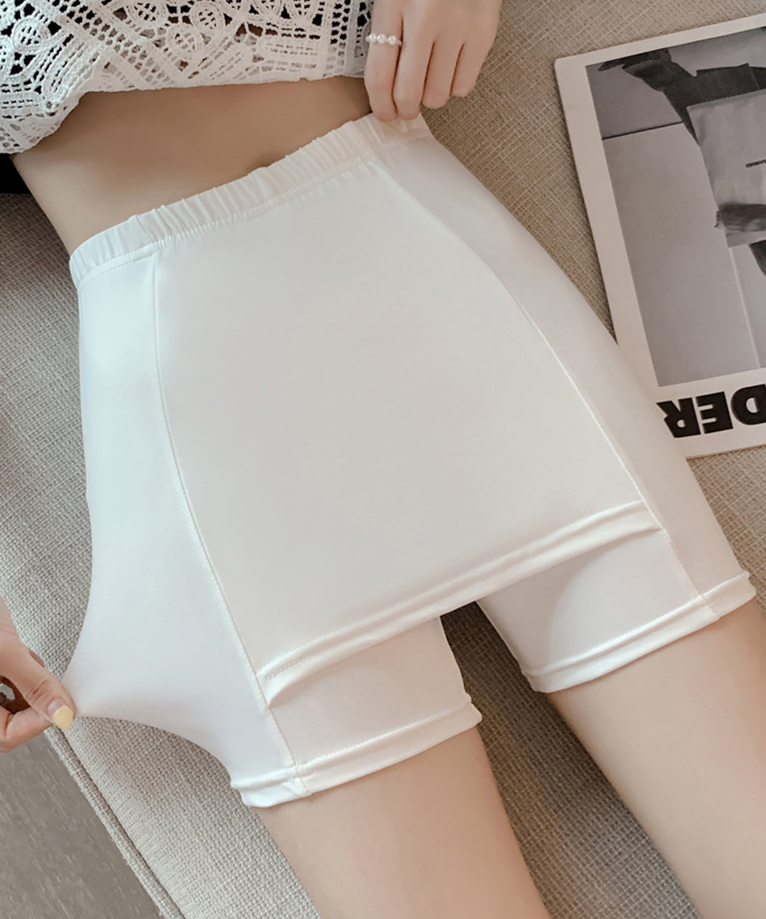 Y字ラインカバーペチコート付きインナーペチパンツsdpml01 ホワイト