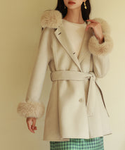 ベルト付きダブルフェイスガウンコートsdpps23007