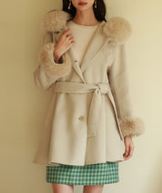 ベルト付きダブルフェイスガウンコートsdpps23007