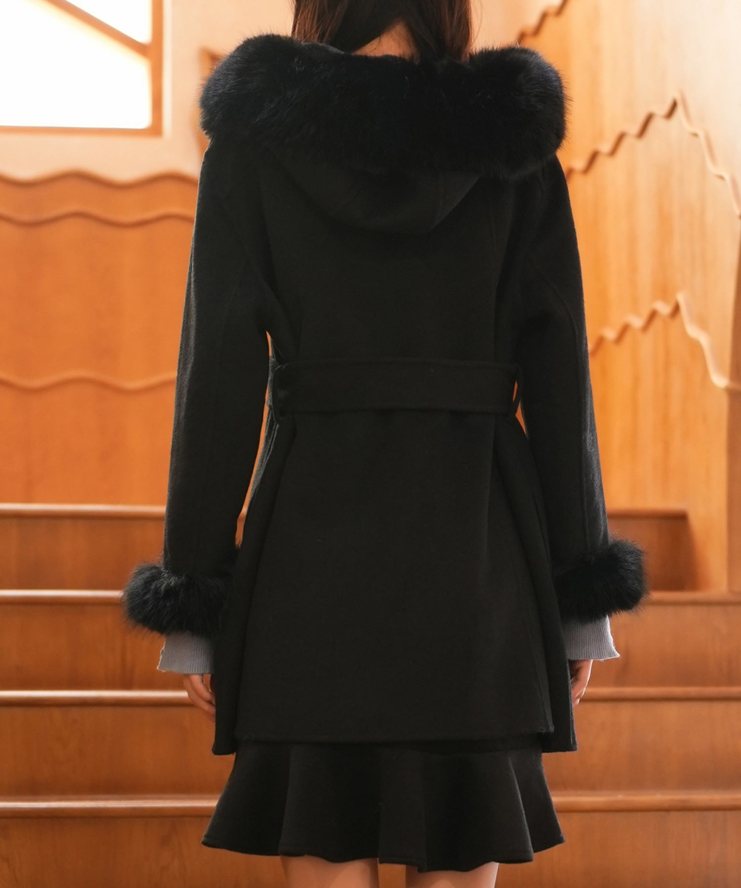 ベルト付きダブルフェイスガウンコートsdpps23007