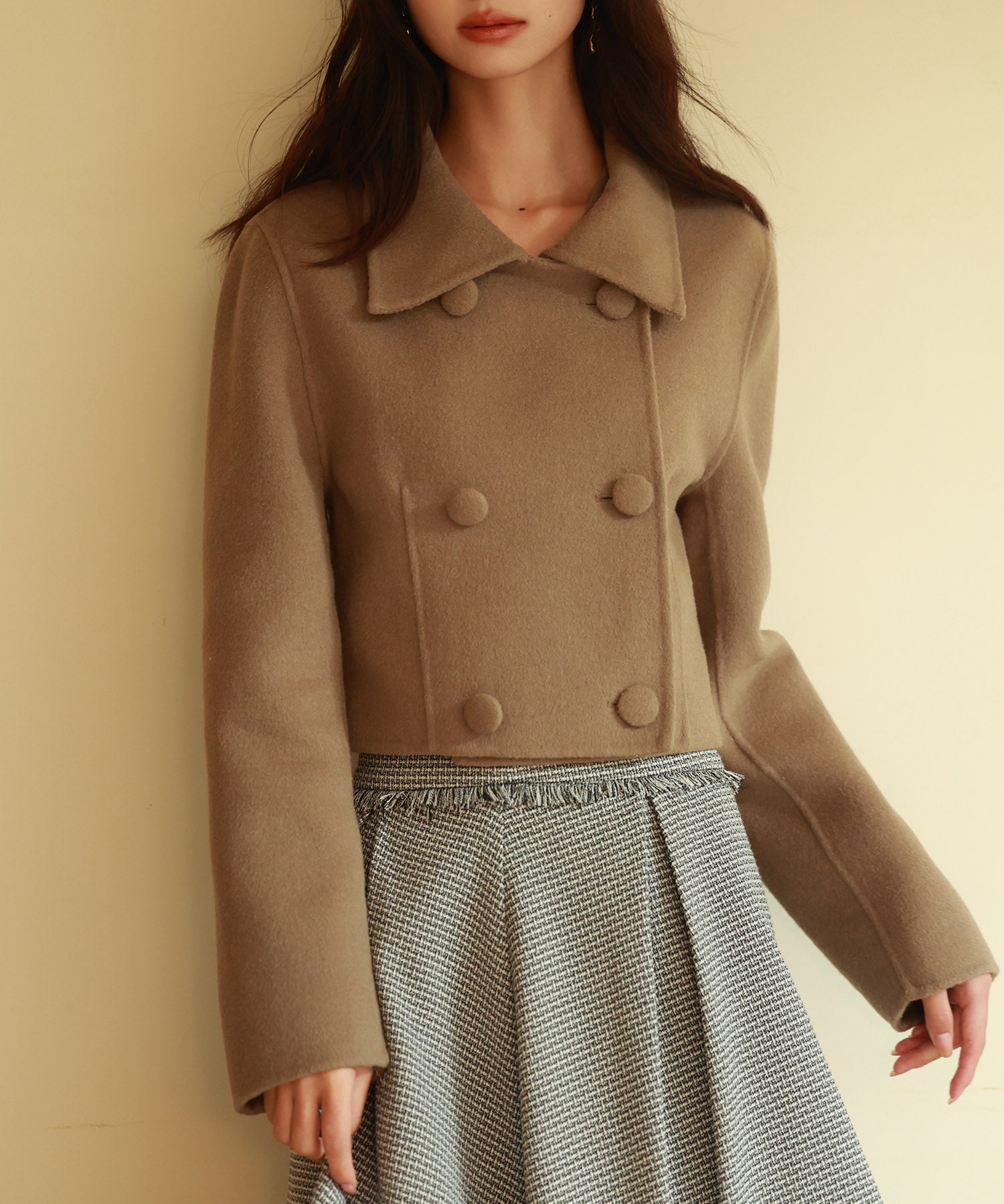 ダブルボタンショート丈チェスターコートsdpps23009-103-45