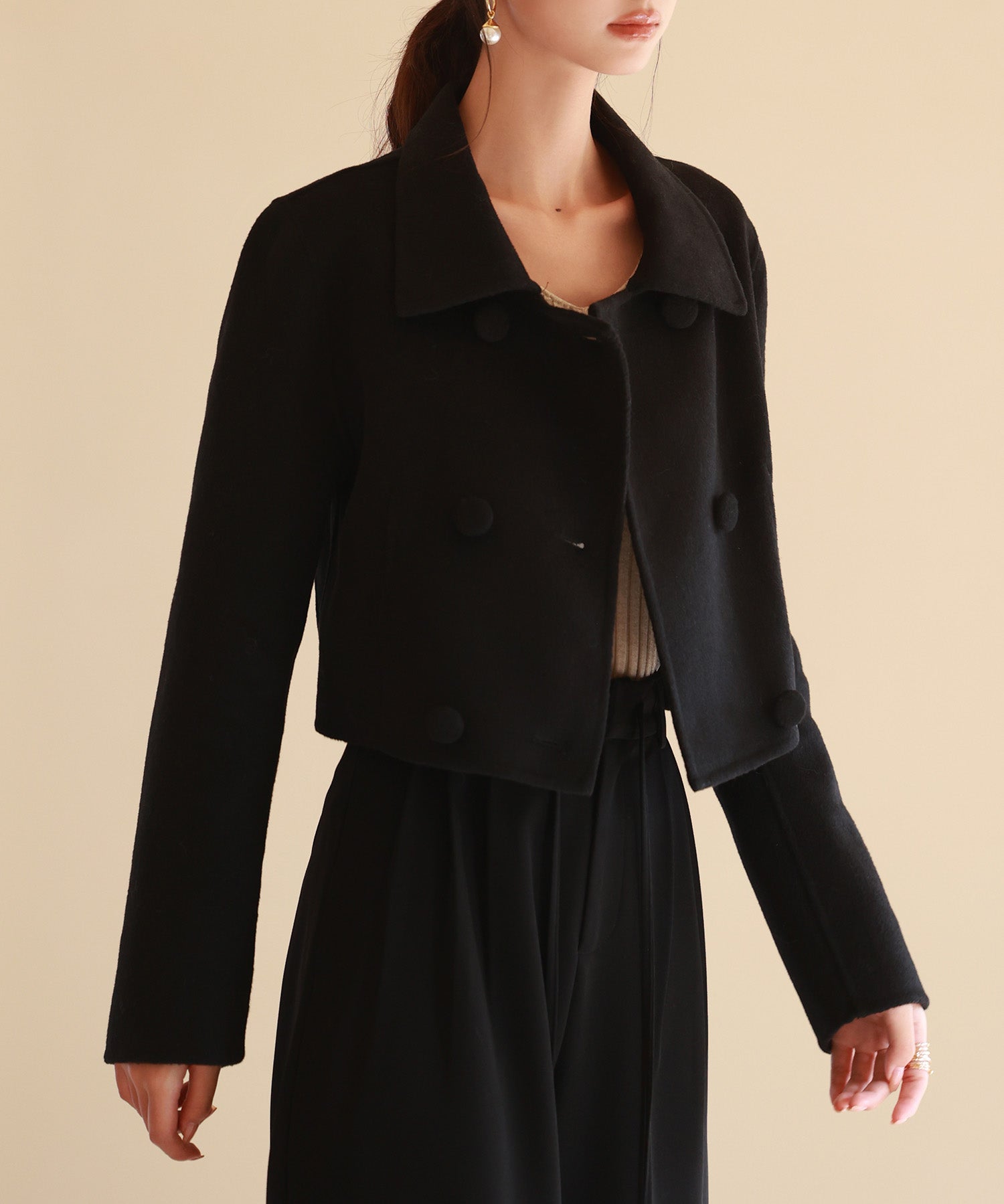 ダブルボタンショート丈チェスターコートsdpps23009