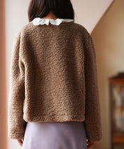 モコモコショート丈ボア生地コートsdpps23014 ブラウン