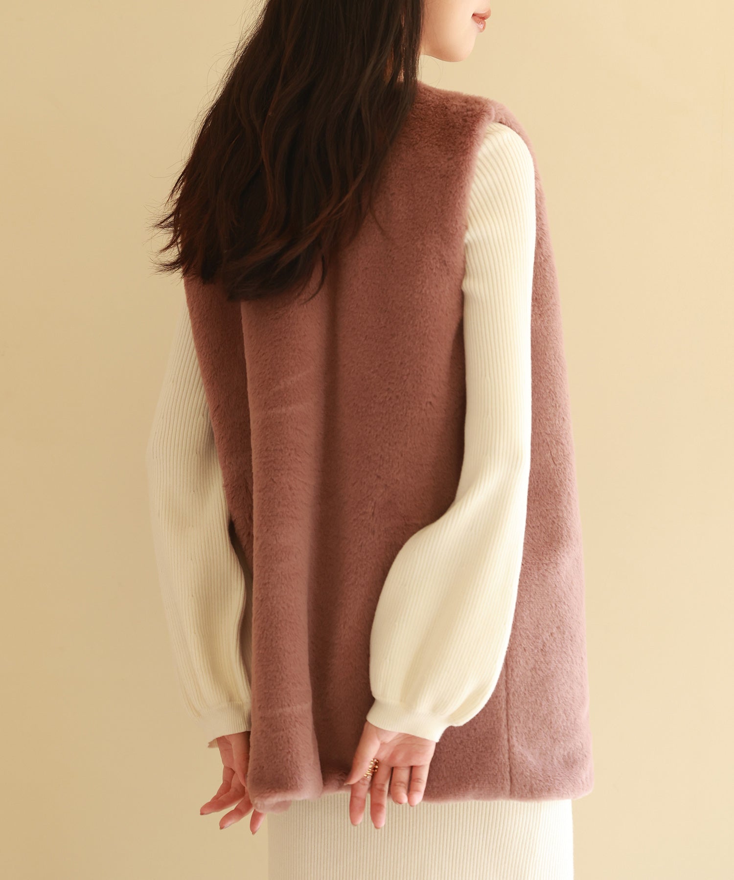 モコモコミドル丈フェイクファージレsdpps23016 チェリーピンク