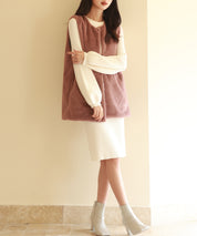 モコモコミドル丈フェイクファージレsdpps23016 チェリーピンク