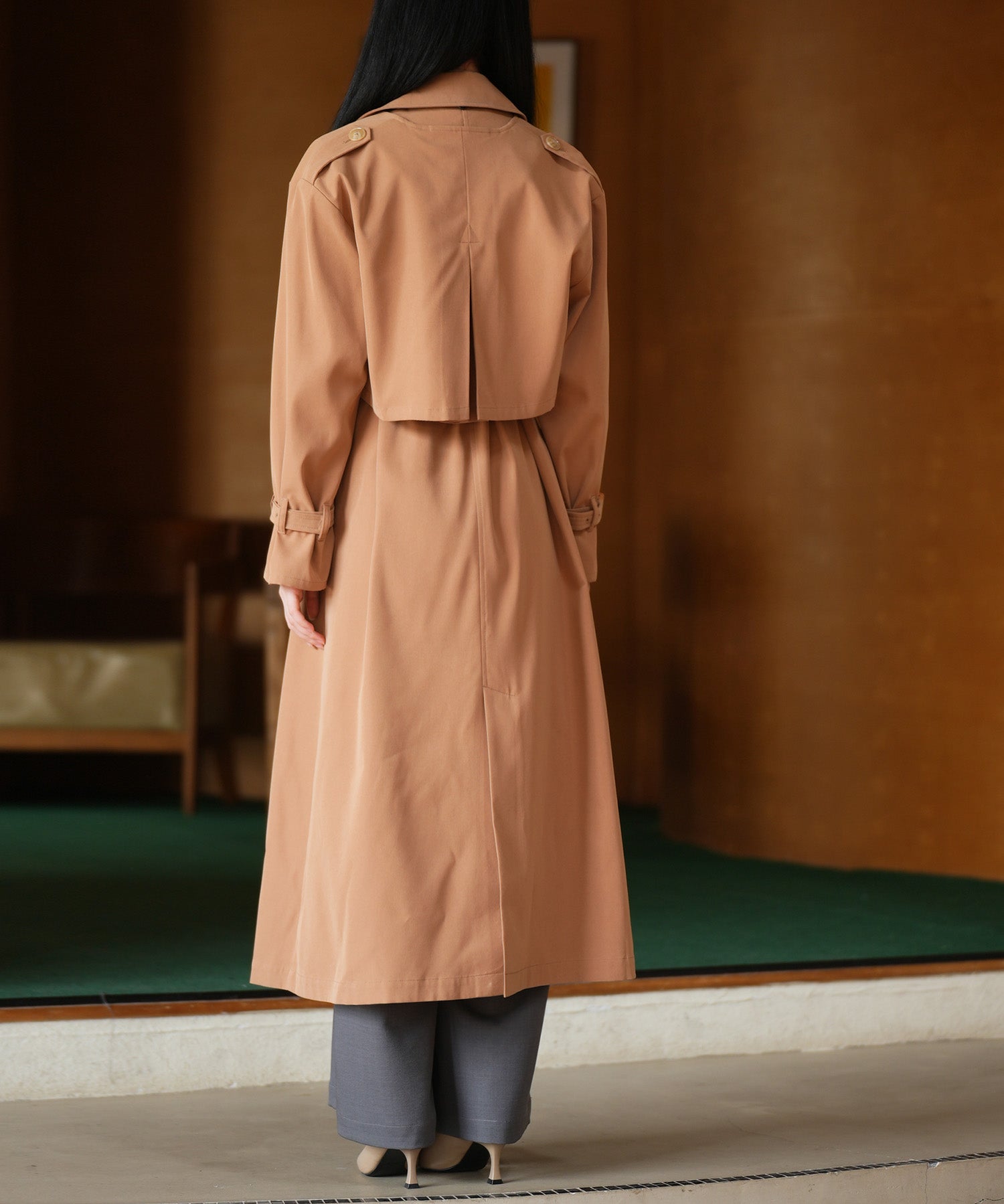 2点セットベルト付きトレンチコートsdpps23019 ライトブラウン