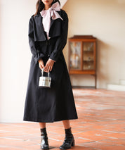 2点セットベルト付きトレンチコートsdpps23019 ブラック