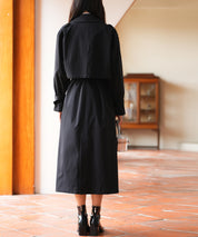 2点セットベルト付きトレンチコートsdpps23019 ブラック