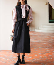 2点セットベルト付きトレンチコートsdpps23019 ブラック