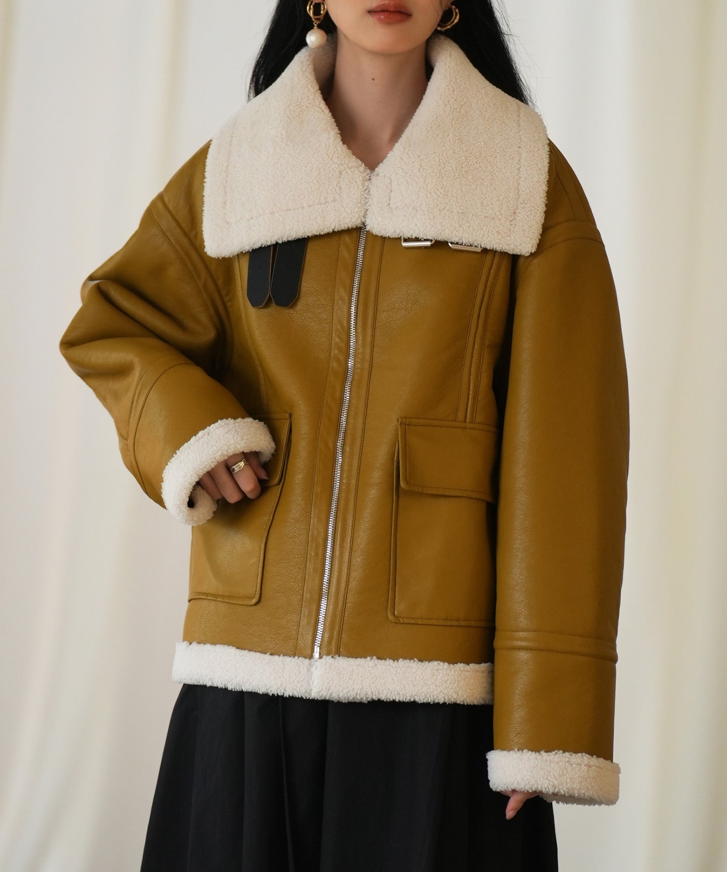 フェイクレザーエコムートンブルゾンsdpps23024-103-17