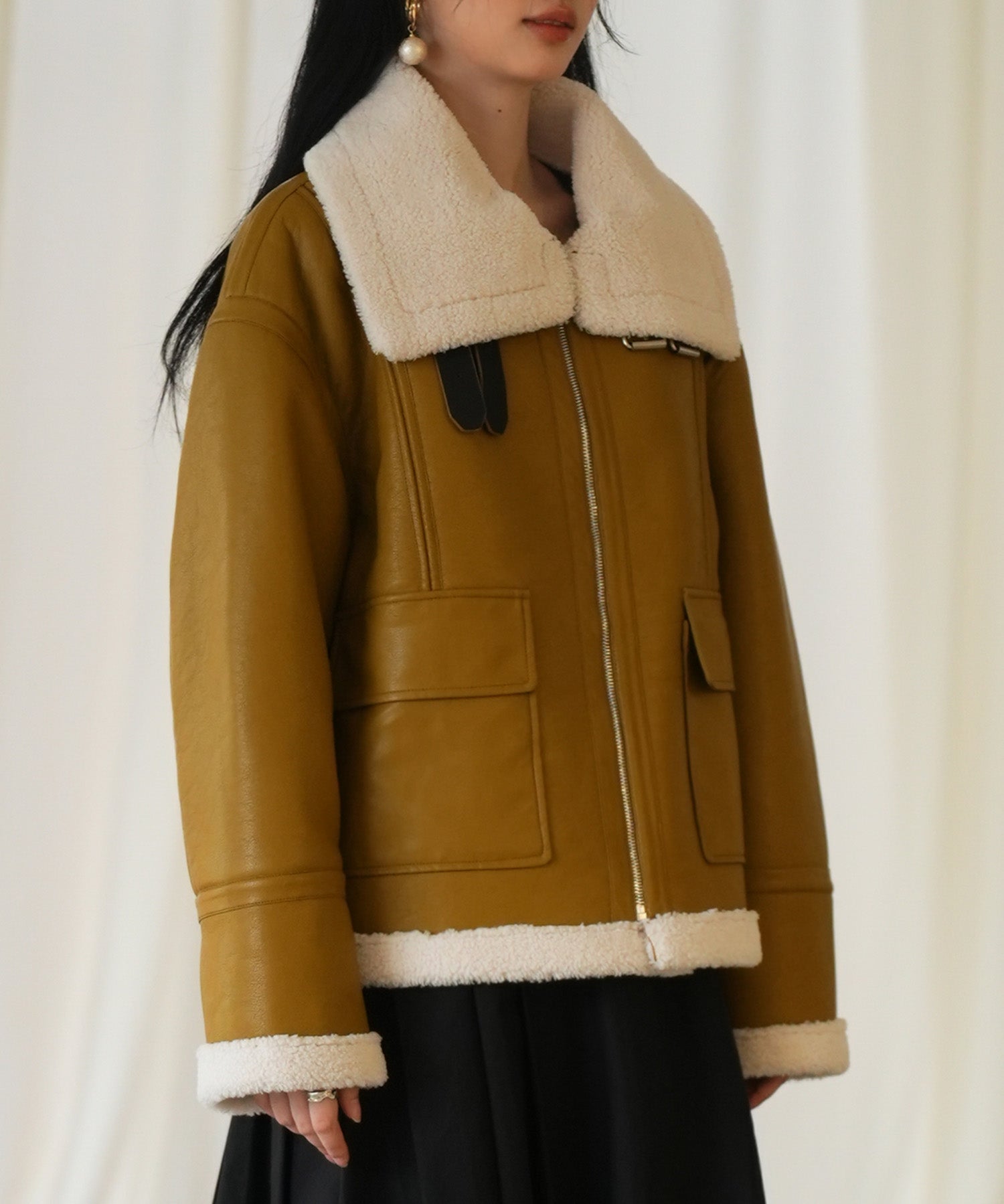 フェイクレザーエコムートンブルゾンsdpps23024