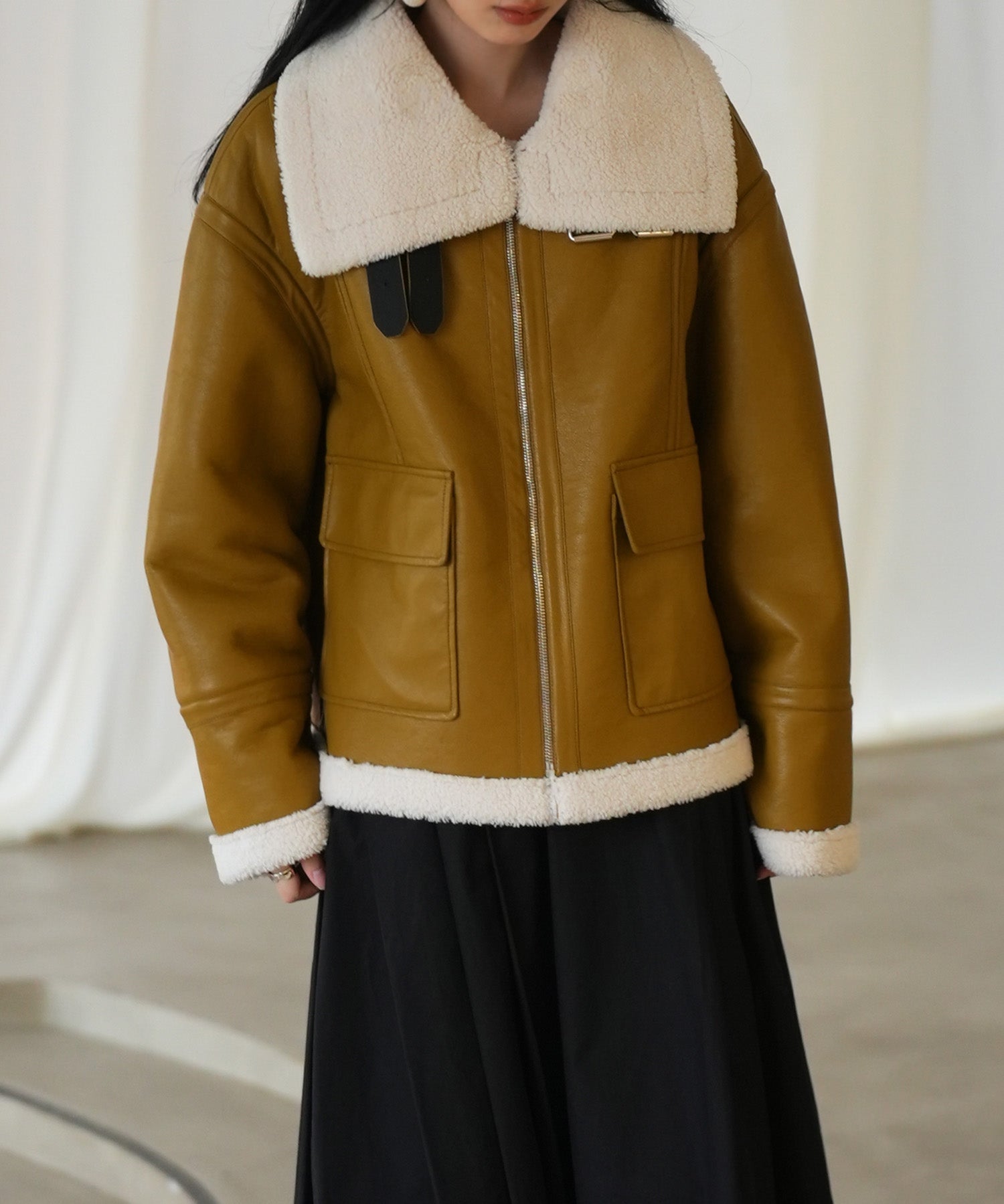 フェイクレザーエコムートンブルゾンsdpps23024