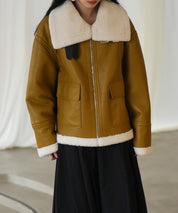 フェイクレザーエコムートンブルゾンsdpps23024