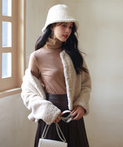 暖かいフリースハイネックトップスsdprd001h