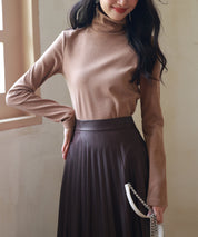 暖かいフリースハイネックトップスsdprd001h