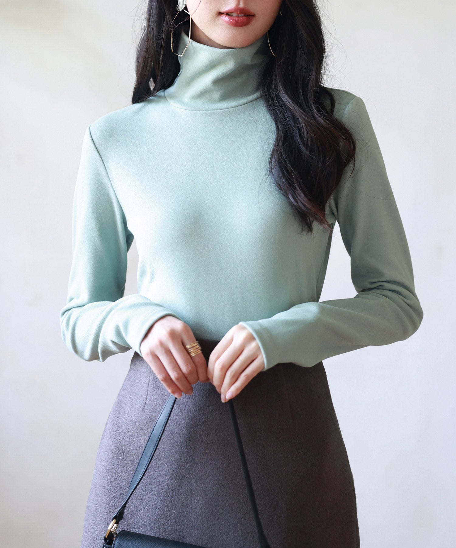 暖かいフリースハイネックトップスsdprd001h