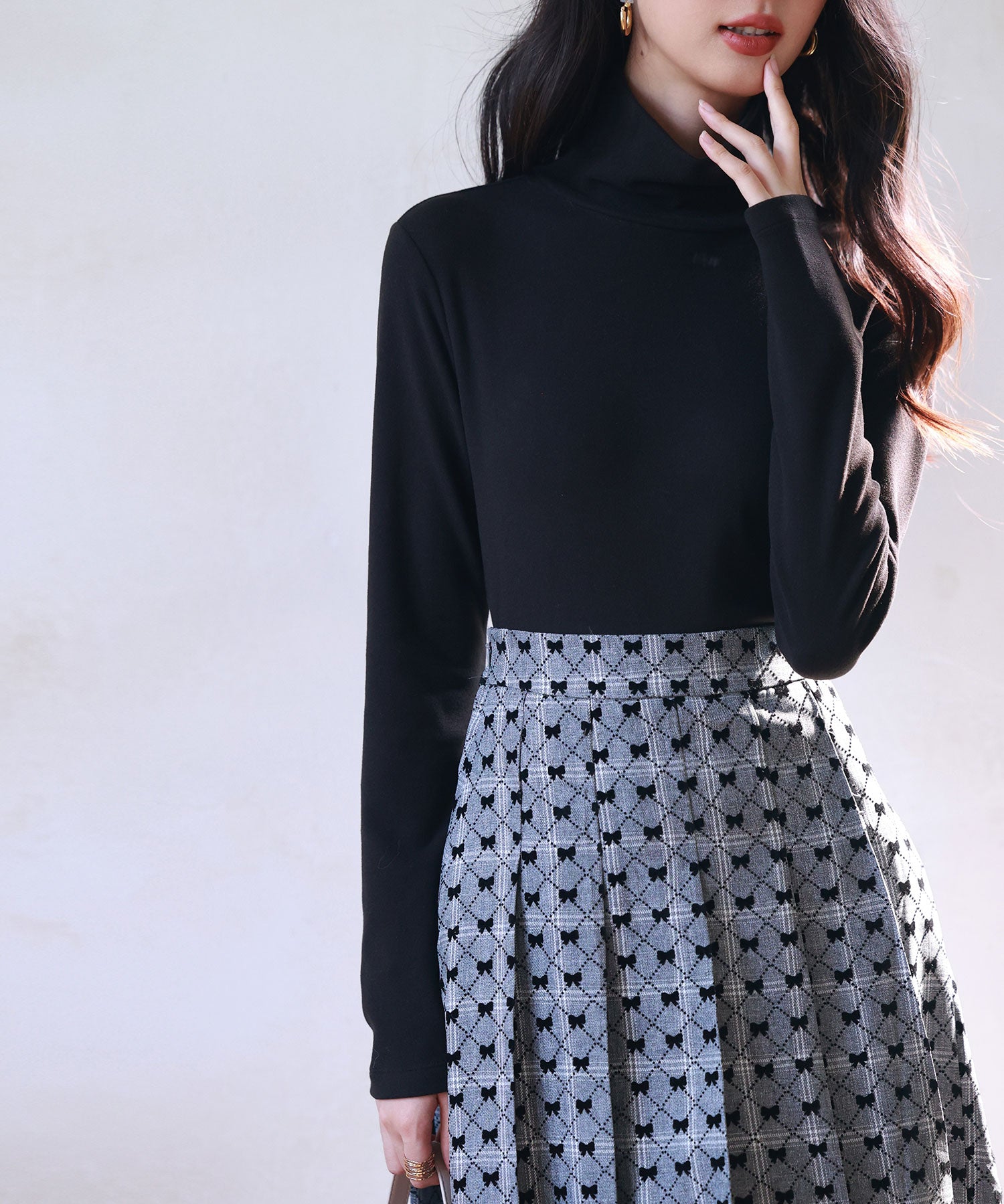 暖かいフリースハイネックトップスsdprd001h