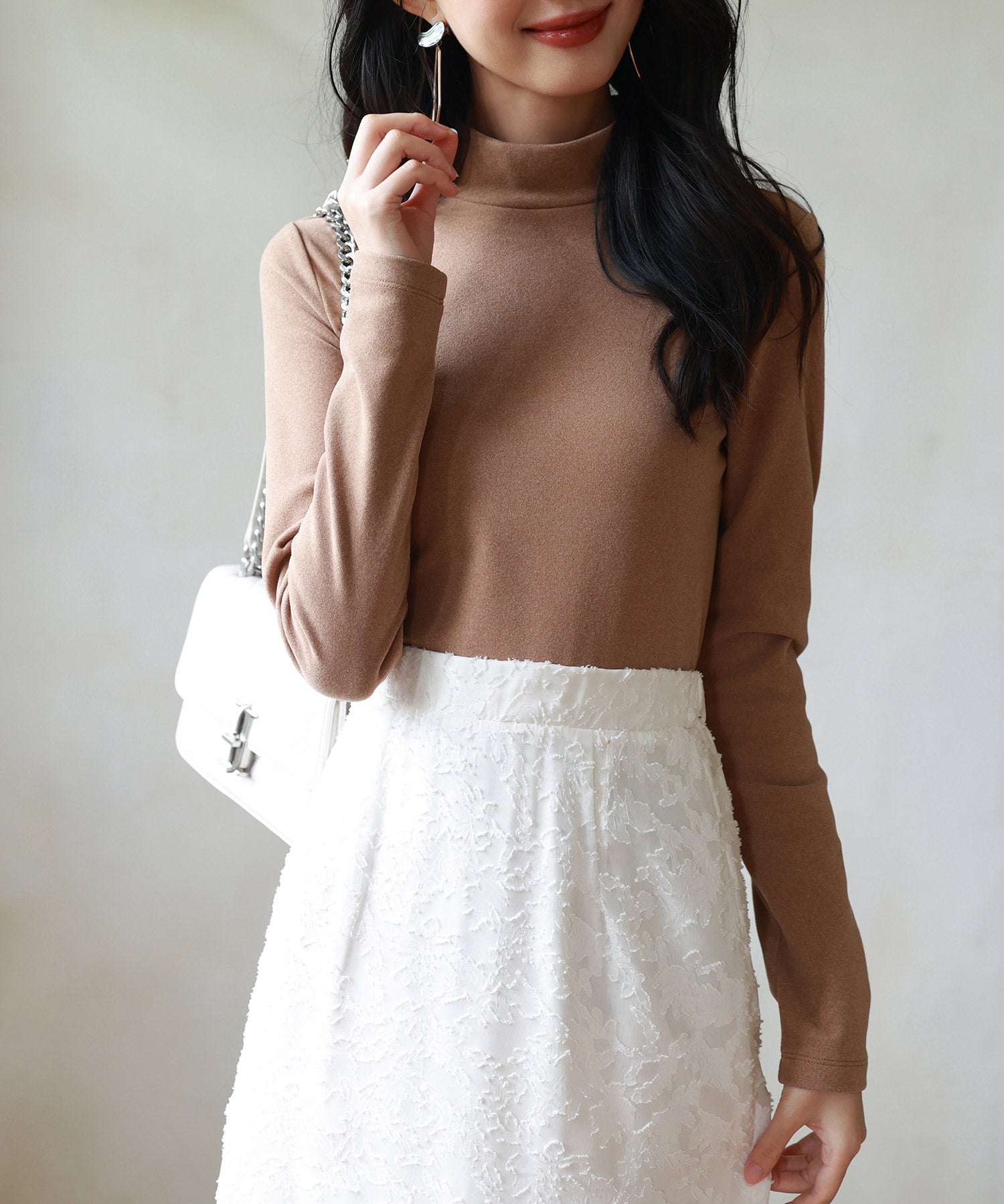 暖かいフリースモックネックトップスsdprd001m