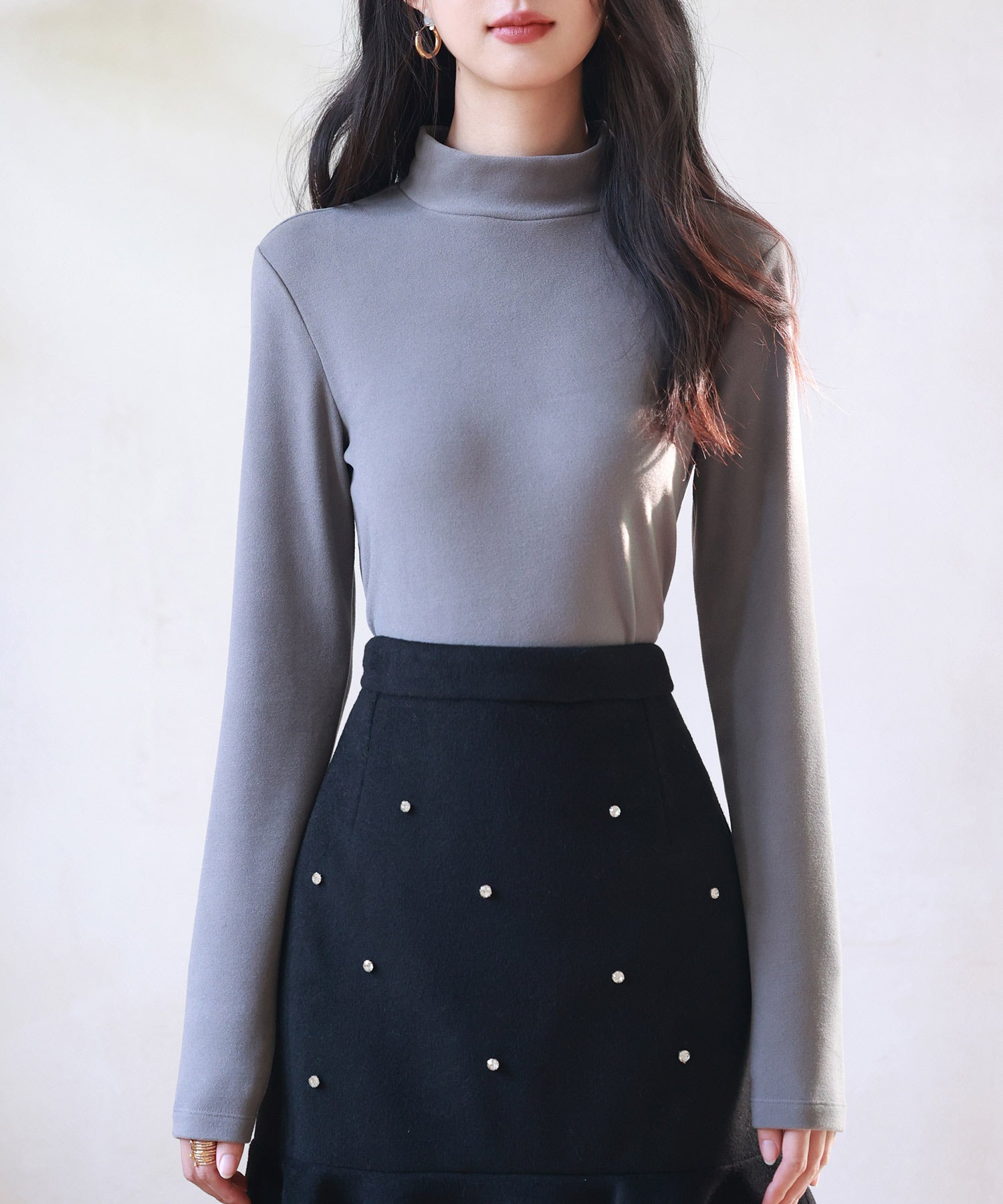 暖かいフリースモックネックトップスsdprd001m-102-18