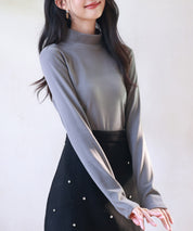 暖かいフリースモックネックトップスsdprd001m