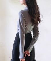 暖かいフリースモックネックトップスsdprd001m