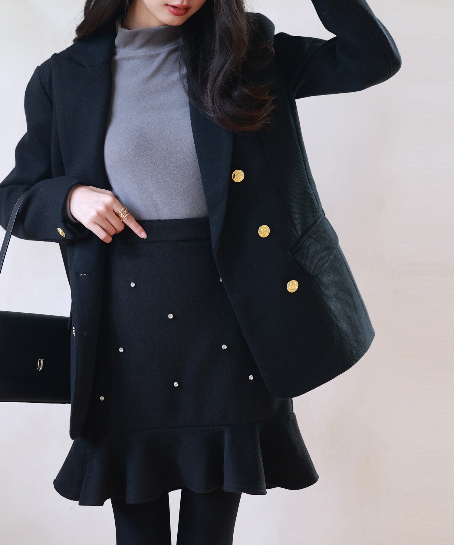 暖かいフリースモックネックトップスsdprd001m