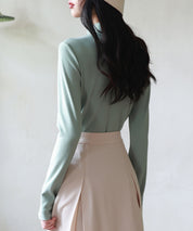 暖かいフリースモックネックトップスsdprd001m