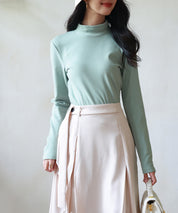 暖かいフリースモックネックトップスsdprd001m