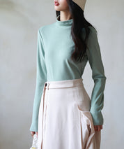 暖かいフリースモックネックトップスsdprd001m