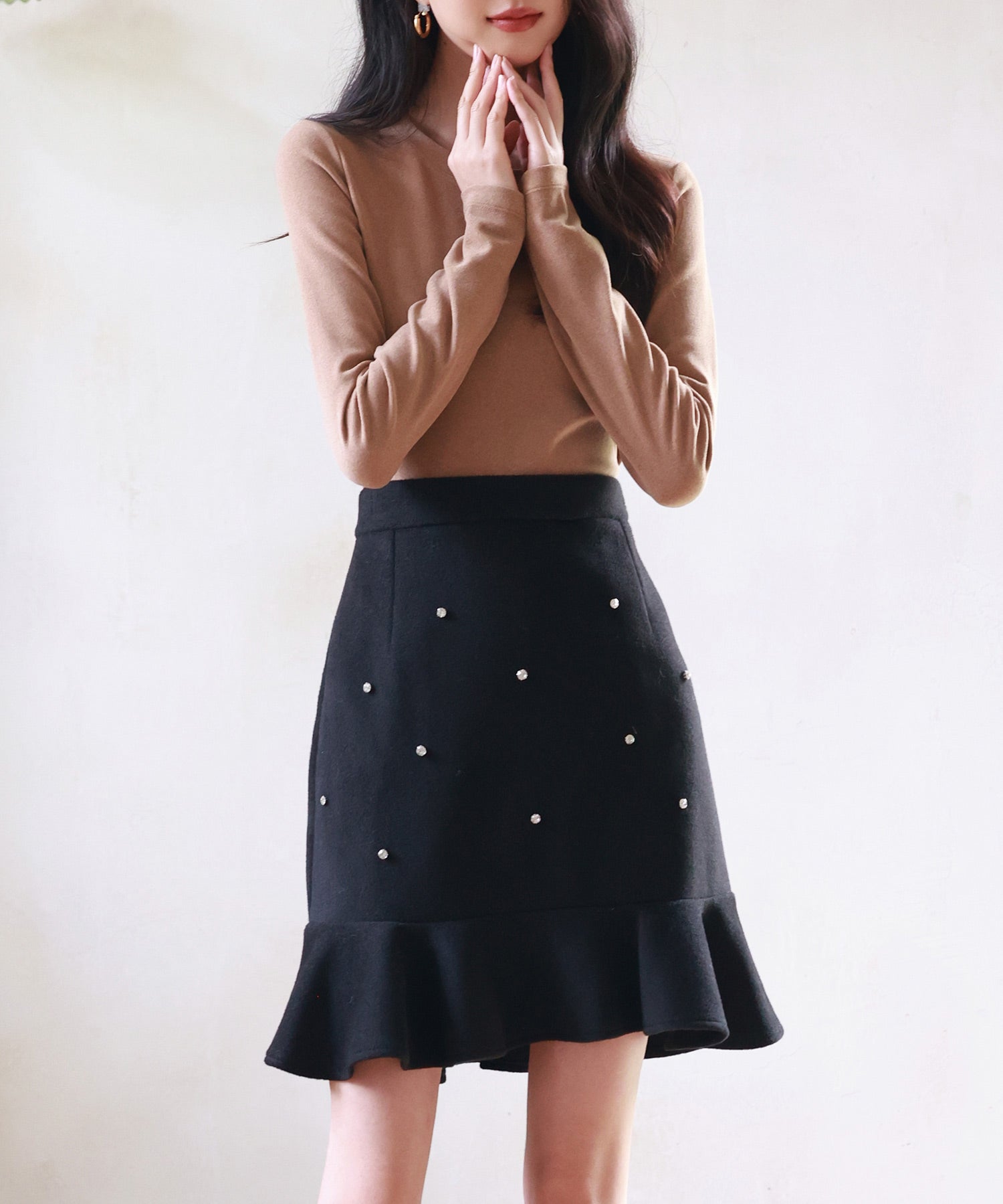 暖かいフリースクルーネックトップスsdprd001s