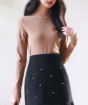 暖かいフリースクルーネックトップスsdprd001s