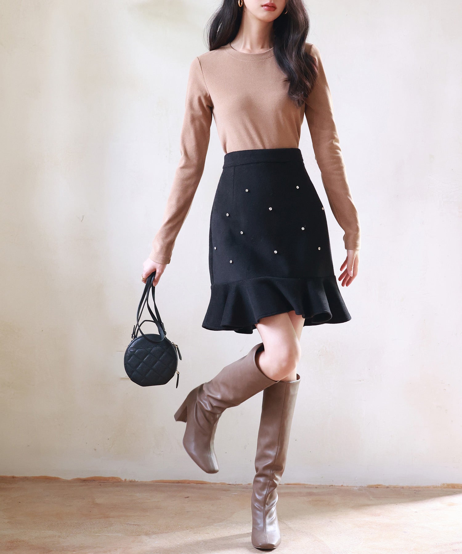 暖かいフリースクルーネックトップスsdprd001s