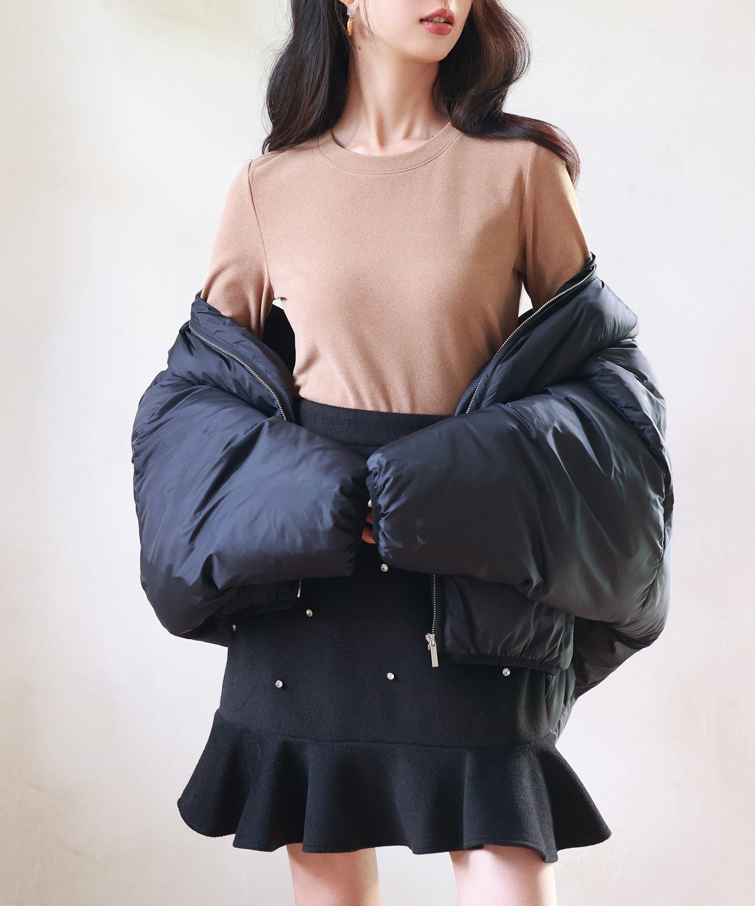 暖かいフリースクルーネックトップスsdprd001s